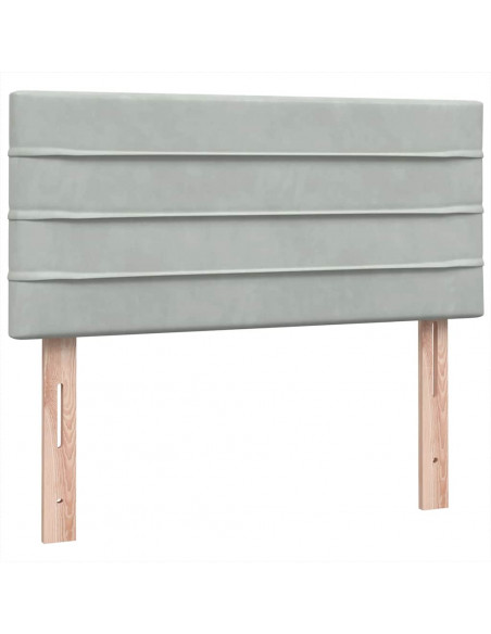 Giroletto a Molle con Materasso Grigio Chiaro 80x220 cm Velluto