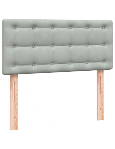 Giroletto a Molle con Materasso Grigio Chiaro 80x220 cm Velluto