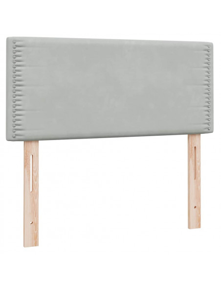 Giroletto a Molle con Materasso Grigio Chiaro 80x220 cm Velluto
