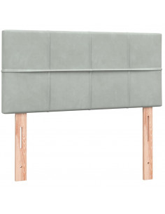 Giroletto a Molle con Materasso Grigio Chiaro 80x220 cm Velluto