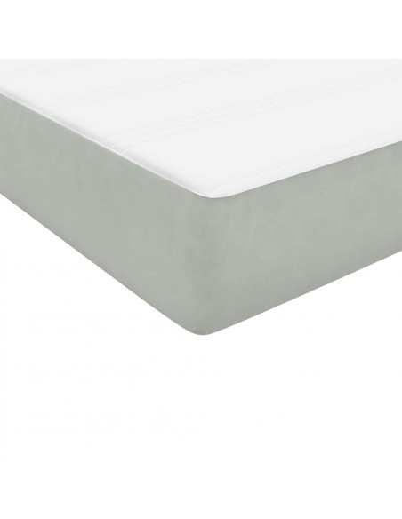 Giroletto a Molle con Materasso Grigio Chiaro 80x220 cm Velluto