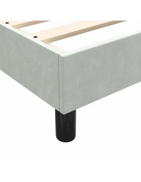 Giroletto a Molle con Materasso Grigio Chiaro 80x220 cm Velluto