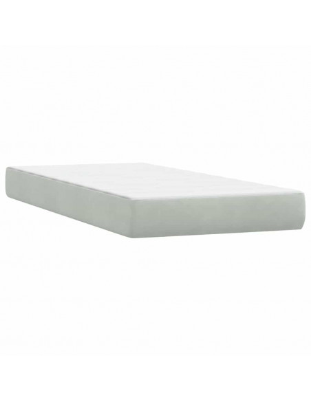 Giroletto a Molle con Materasso Grigio Chiaro 80x220 cm Velluto