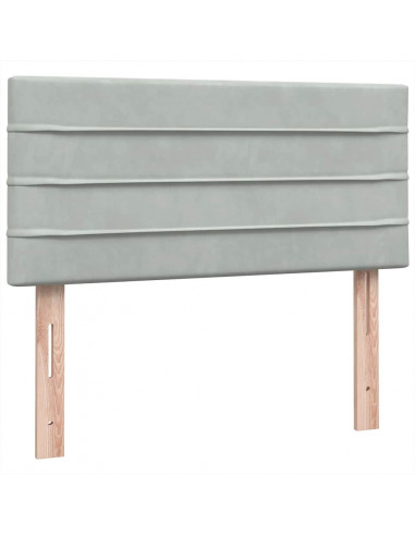 Giroletto a Molle con Materasso grigio chiaro 90x210 cm Velluto