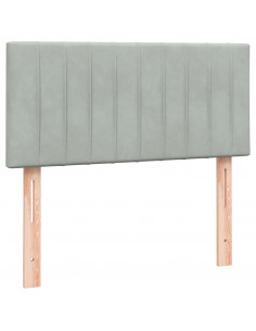 Giroletto a Molle con Materasso grigio chiaro 90x210 cm Velluto