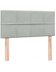 Giroletto a Molle con Materasso Grigio Chiaro 90x220 cm Velluto