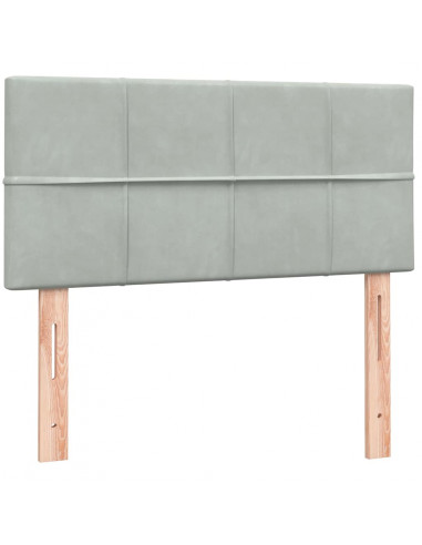 Giroletto a Molle con Materasso Grigio Chiaro 90x220 cm Velluto