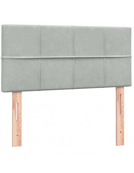 Giroletto a Molle con Materasso Grigio Chiaro 90x220 cm Velluto