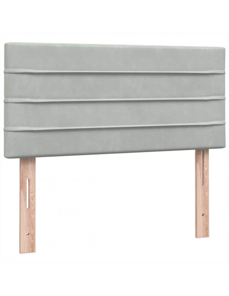 Giroletto a Molle con Materasso Grigio Chiaro 90x220 cm Velluto