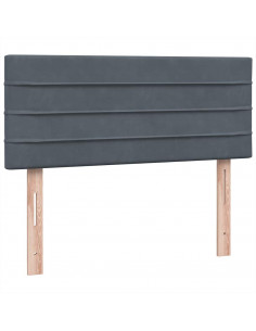 Giroletto a Molle con Materasso Grigio Scuro 120x220 cm Velluto