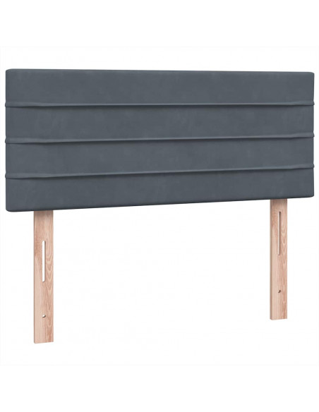 Giroletto a Molle con Materasso Grigio Scuro 120x220 cm Velluto