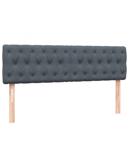 Giroletto a Molle con Materasso Grigio Scuro 140x220 cm Velluto