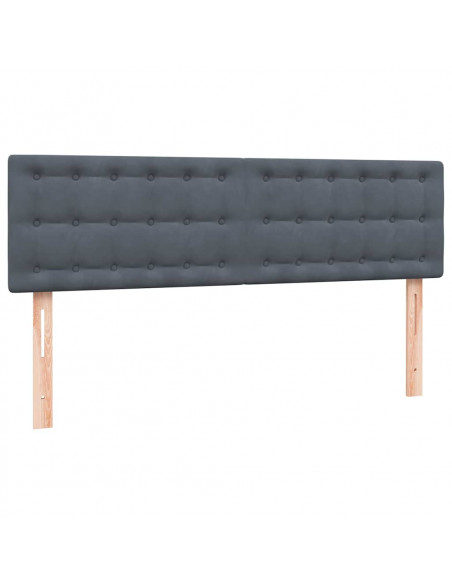 Giroletto a Molle con Materasso Grigio Scuro 140x220 cm Velluto