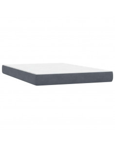 Giroletto a Molle con Materasso Grigio Scuro 160x210 cm Velluto