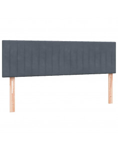 Giroletto a Molle con Materasso Grigio Scuro 160x210 cm Velluto