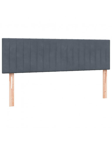 Giroletto a Molle con Materasso Grigio Scuro 160x210 cm Velluto