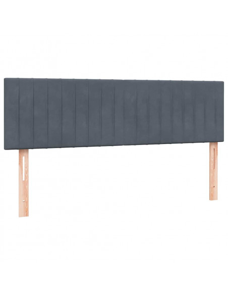Giroletto a Molle con Materasso Grigio Scuro 160x210 cm Velluto