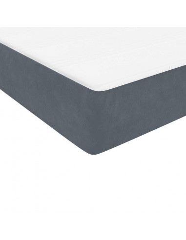 Giroletto a Molle con Materasso Grigio Scuro 160x210 cm Velluto