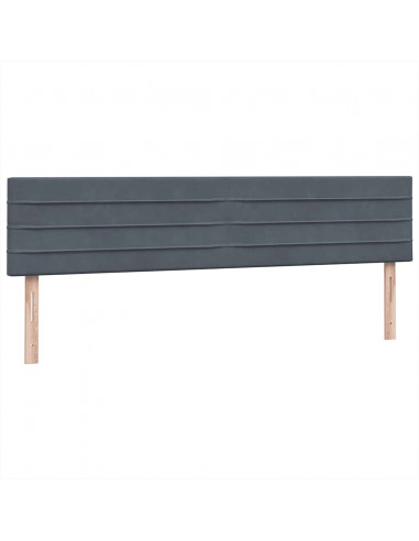 Giroletto a Molle con Materasso Grigio Scuro 180x210 cm Velluto