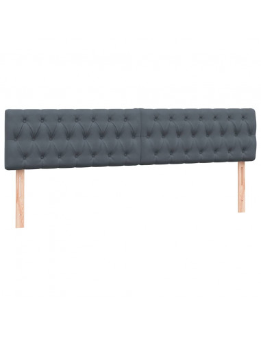 Giroletto a Molle con Materasso Grigio Scuro 180x210 cm Velluto