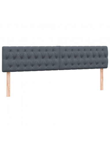 Giroletto a Molle con Materasso Grigio Scuro 180x220 cm Velluto