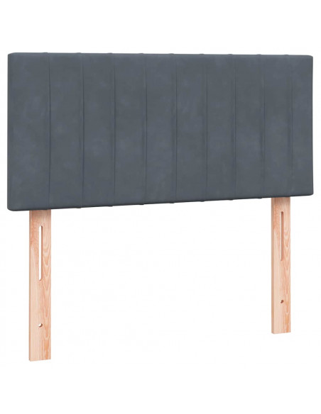 Giroletto a Molle con Materasso Grigio Scuro 80x210 cm Velluto