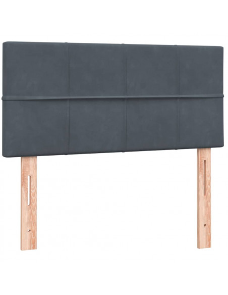 Giroletto a Molle con Materasso Grigio Scuro 80x210 cm Velluto