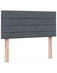 Giroletto a Molle con Materasso Grigio Scuro 80x210 cm Velluto