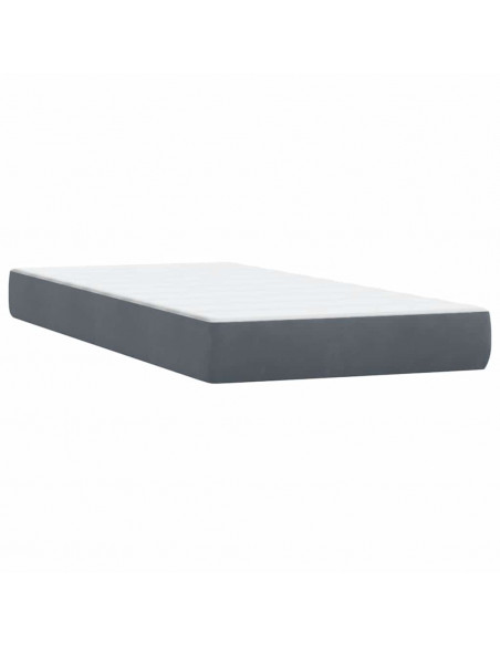 Giroletto a Molle con Materasso Grigio Scuro 80x210 cm Velluto