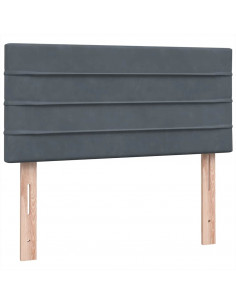 Giroletto a Molle con Materasso Grigio Scuro 80x220 cm Velluto