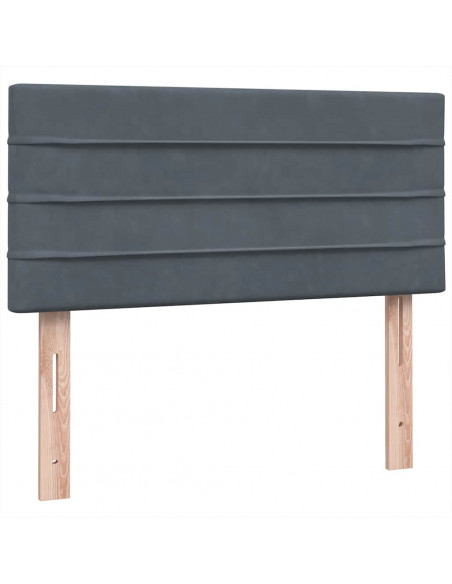 Giroletto a Molle con Materasso Grigio Scuro 80x220 cm Velluto