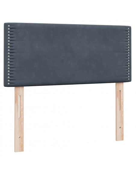 Giroletto a Molle con Materasso Grigio Scuro 80x220 cm Velluto
