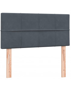 Giroletto a Molle con Materasso Grigio Scuro 80x220 cm Velluto