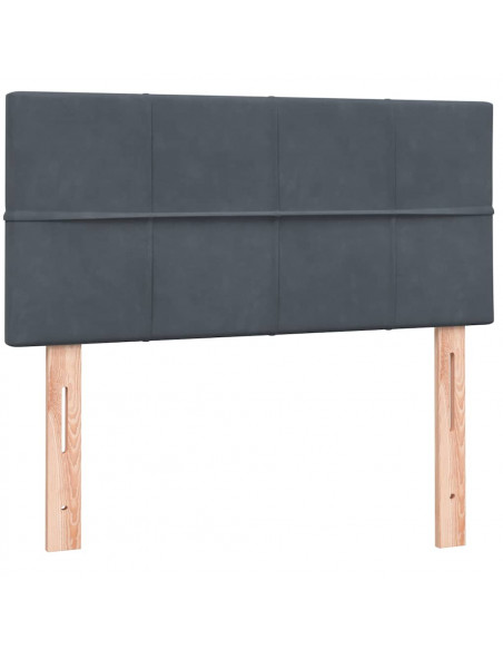 Giroletto a Molle con Materasso Grigio Scuro 80x220 cm Velluto