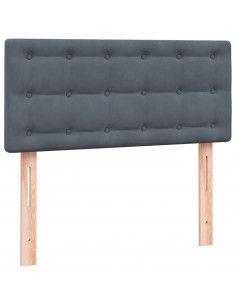 Giroletto a Molle con Materasso Grigio Scuro 80x220 cm Velluto