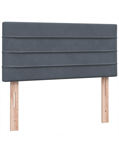 Giroletto a Molle con Materasso Grigio Scuro 90x210 cm Velluto