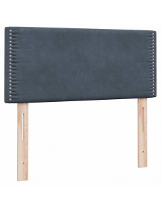 Giroletto a Molle con Materasso Grigio Scuro 90x220 cm Velluto