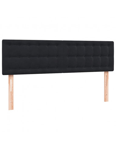 Giroletto a Molle con Materasso Nero 140x210 cm in Velluto