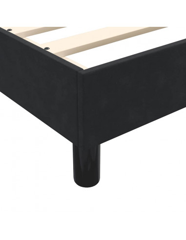 Giroletto a Molle con Materasso Nero 140x210 cm in Velluto