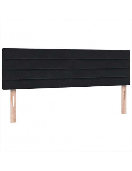 Giroletto a Molle con Materasso Nero 140x210 cm in Velluto