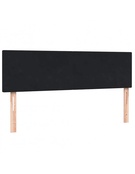 Giroletto a Molle con Materasso Nero 160x210 cm in Velluto