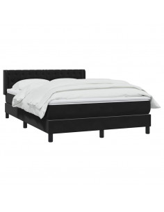 Giroletto a Molle con Materasso Nero 160x220 cm in Velluto 2