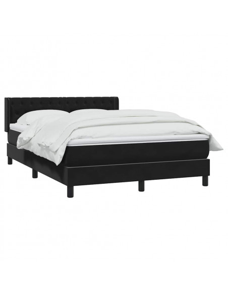 Giroletto a Molle con Materasso Nero 160x220 cm in Velluto