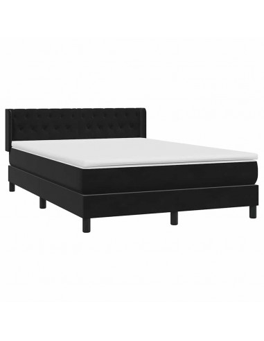 Giroletto a Molle con Materasso Nero 160x220 cm in Velluto