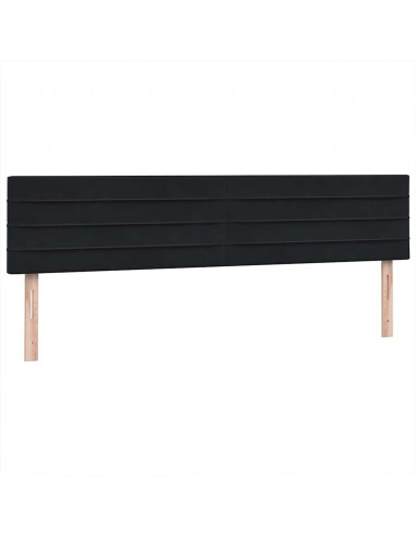 Giroletto a Molle con Materasso Nero 180x210 cm in Velluto