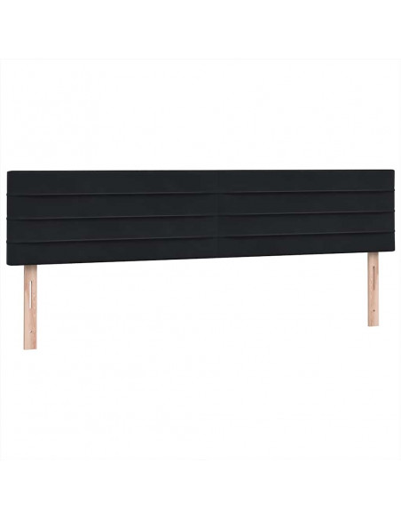 Giroletto a Molle con Materasso Nero 180x210 cm in Velluto