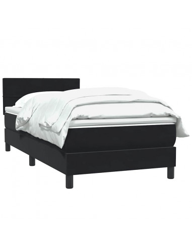 Giroletto a Molle con Materasso Nero 80x220 cm Velluto