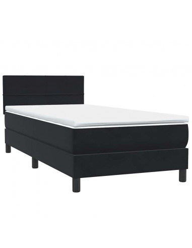 Giroletto a Molle con Materasso Nero 80x220 cm Velluto