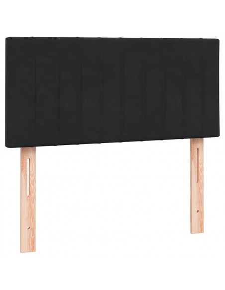 Giroletto a Molle con Materasso Nero 90x210 cm in Velluto