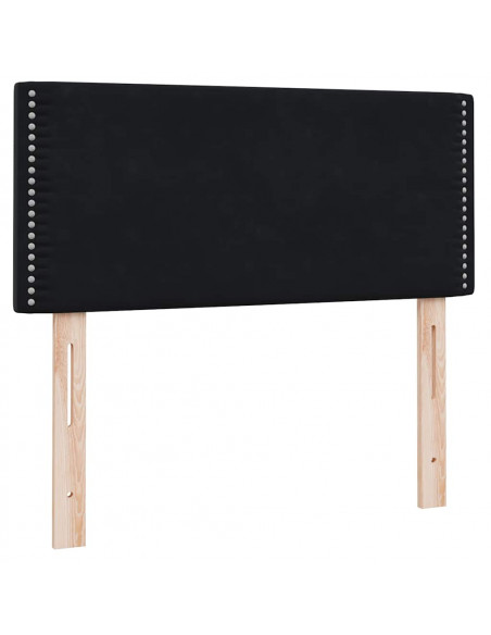 Giroletto a Molle con Materasso Nero 90x210 cm in Velluto